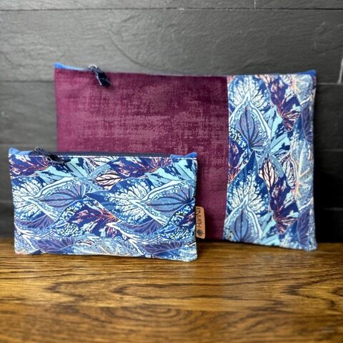 Zestaw kosmetyczek NIEBIESKIE LIŚCIE