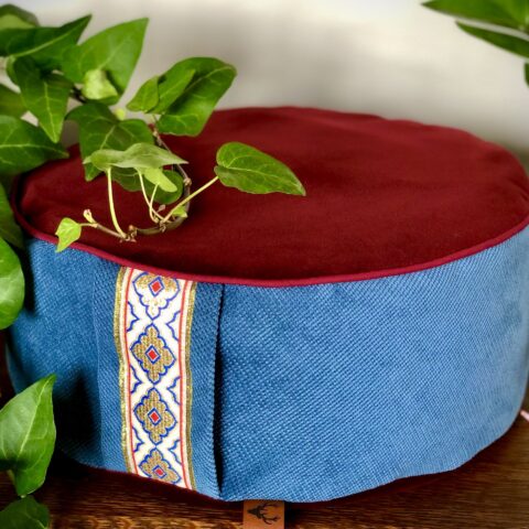 Zafu Bordo z niebieskiem